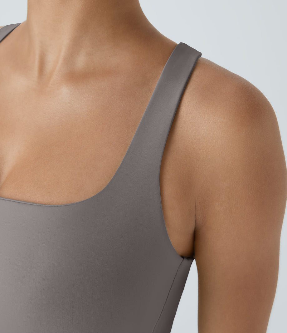 SoftlyZero™ Airy Square Neck Backless Crisscross Cropped Cool Touch Yoga Tank Top-UPF50+ - Gull
