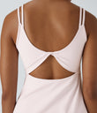SoftlyZero™ Plush Double Straps 2-Piece Pocket Slip Dance Active Dress A-D Cups - Chiffon White
