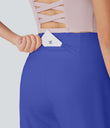 SoftlyZero™ Airy High Waisted Pockets Cool Touch Yoga Bermuda Shorts - Aster Blue