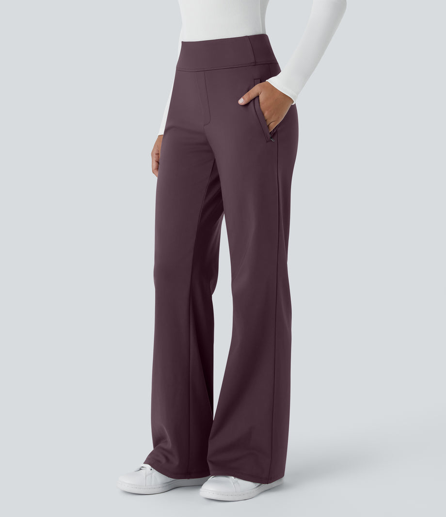 Halara Flex™ DayStretch Mid Rise Side Zipper Pocket Work Flare Pants - Dusky Evening purple
