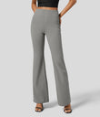 Halara Flex™ High Waisted Back Side Pocket Slight Flare Work Pants - Putty Gray