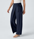 Halara Flex™ High Waisted Tie Side Wide Leg Work Pants - Peacoat