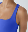 SoftlyZero™ Airy Square Neck Backless Crisscross Cropped Cool Touch Yoga Tank Top-UPF50+ - Aster Blue