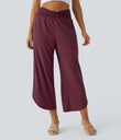 Breezeful™ High Waisted Crossover Quick Dry Resort Pants with Pockets - Amaranth
