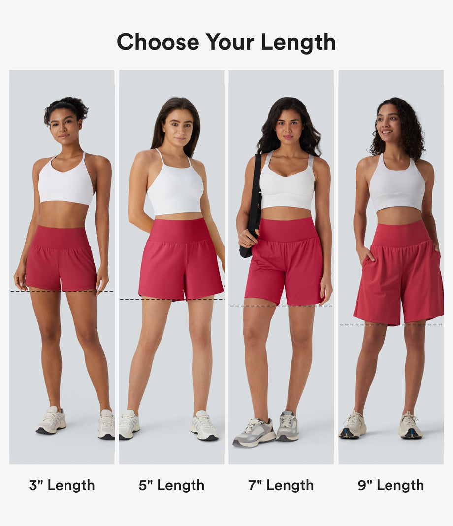 SoftlyZero™ Airy Super High Waisted 2-in-1 Cool Touch Yoga Shorts with Pockets - Winterberry
