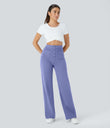 DayStretch High Waisted Pockets Straight Leg Casual Pants - Jacaranda