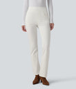 Halara Flex™ High Waisted Pockets Washed Casual Bootcut Jeans - Ivory Denim