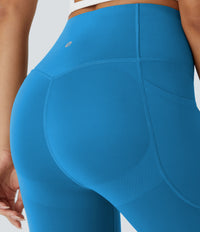 Halara UltraSculpt™ High Waisted Butt Lifting Tummy Control Pocket Shaping Workout Leggings - Vallarta Blue