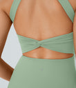 Backless Twisted Active Dress - Light Bean Green