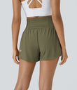 SoftlyZero™ Airy Super High Waisted 2-in-1 Cool Touch Yoga Shorts with Pockets - Withered Green