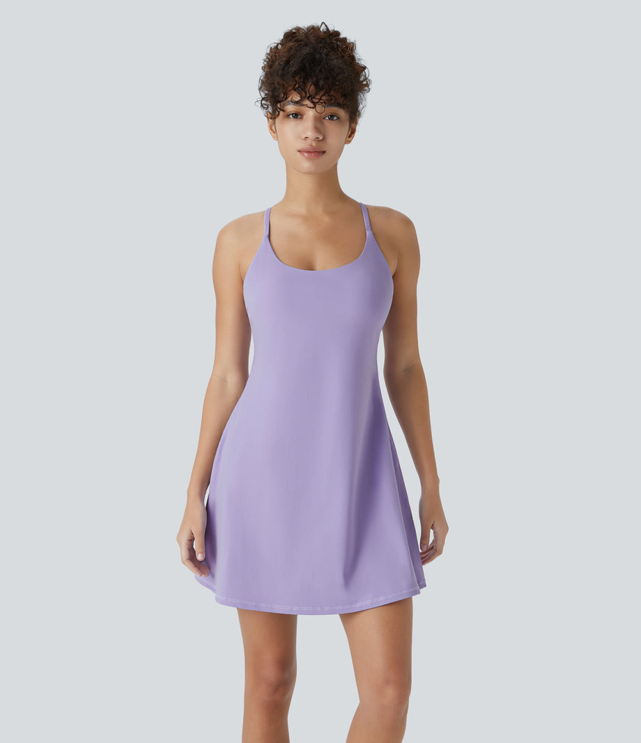 SoftlyZero™ Plush Backless Active Dress - Lavender