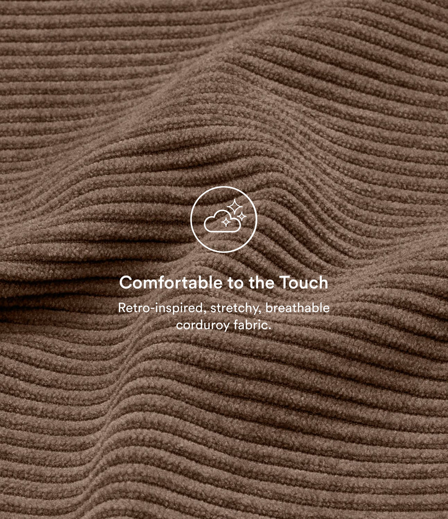 Mid Rise Zipper Pocket Corduroy Casual Pants - Acorn