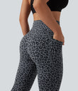 Halara UltraSculpt™ Leopard Print High Waisted Tummy Control Yoga Leggings with Pockets - Charcoal Mist Leopard