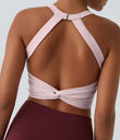 SoftlyZero™ Plush Cut Out Cropped Yoga Tank Top - Primrose Pink