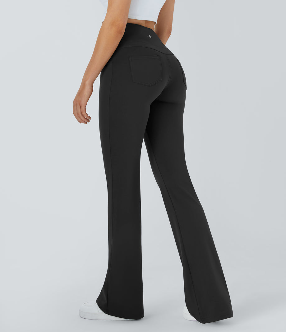 DayStretch High Waisted Pocket Flare Yoga Leggings - Black