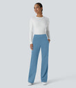 Halara Flex™ DayStretch Mid Rise Side Zipper Pocket Work Flare Pants - Light Azure