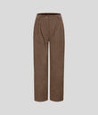 Mid Rise Zipper Pocket Corduroy Casual Pants - Acorn