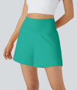 SoftlyZero™ Airy Super High Waisted 2-in-1  Cool Touch Yoga Shorts 5'' with Pockets-Longer Length - Waterfall