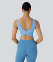 U Neck Crossover Barre Ballet Dance Tank Top A-D Cups - Fresh Blue