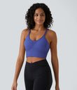 OneForm Seamless Flow Low Support Ruched Double Straps Sports Bra A-D Cups - Amparo Blue