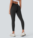 Halara UltraSculpt™ High Waisted Tummy Control Butt Lifting Ruched Pocket Shaping Yoga Leggings - Black