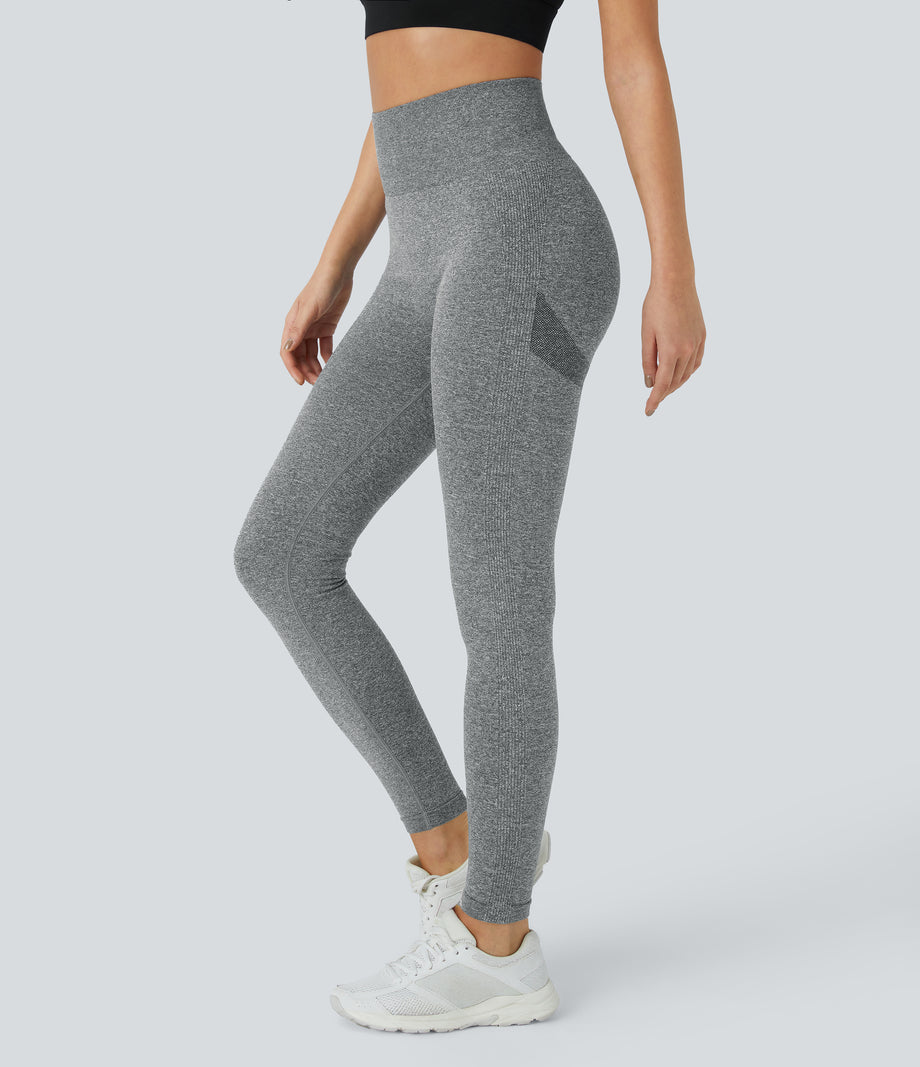 OneForm Seamless Flow High Waisted Booty Scrunch Leggings - Ash Grey
