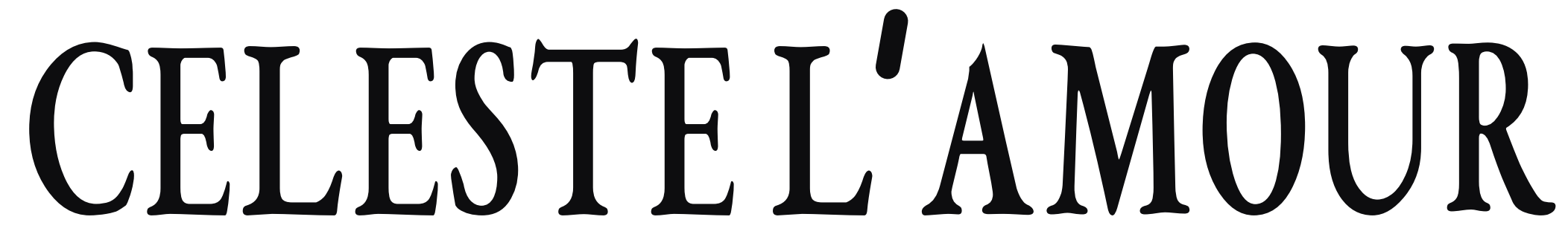 Logo of Celeste L'Amour with stylized initials on a white background