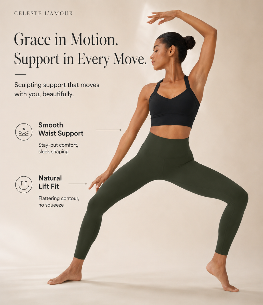 Olive Green - movement, no-roll fit