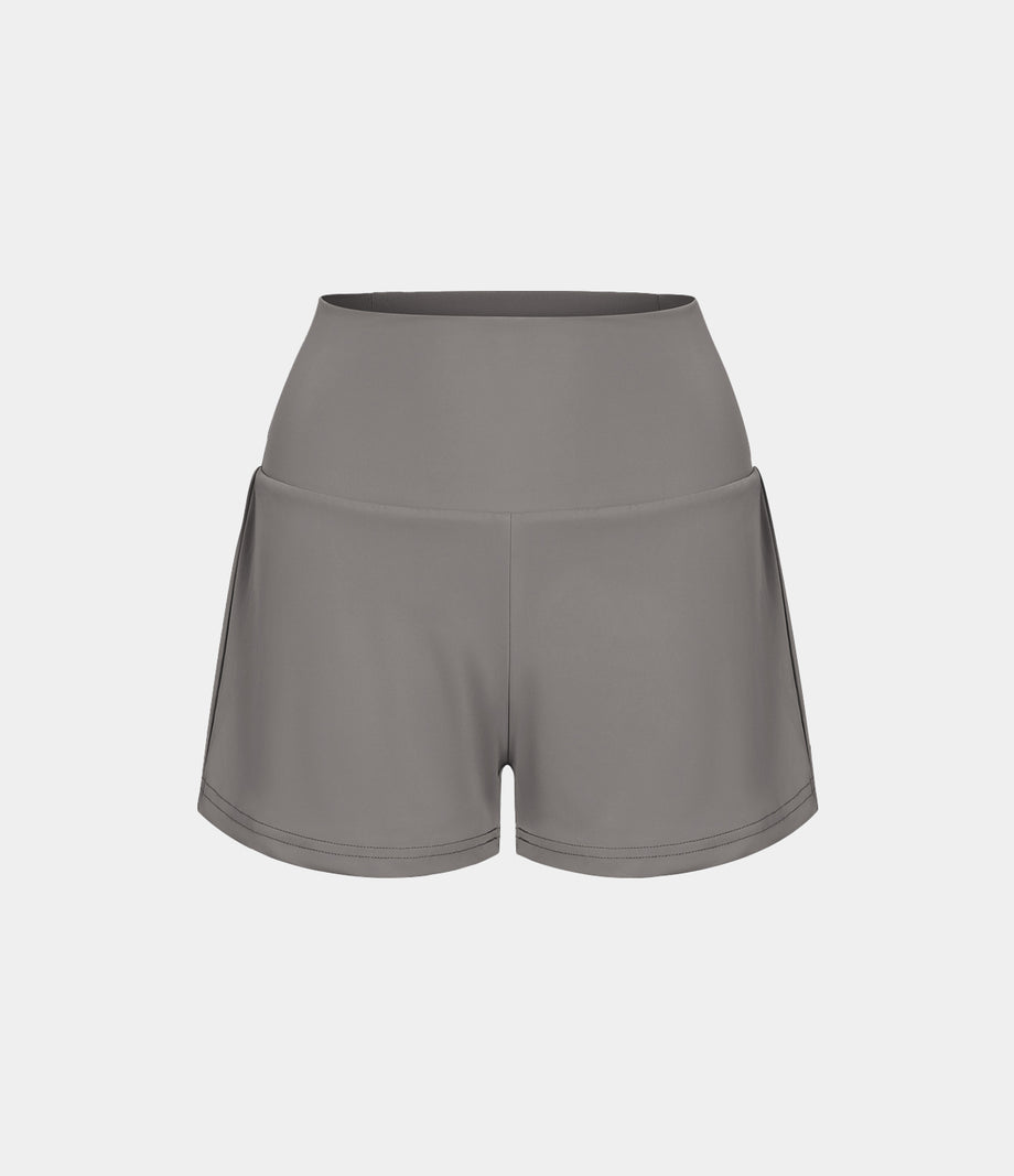 SoftlyZero™ Airy Super High Waisted 2-in-1 Cool Touch Yoga Shorts with Pockets - Steeple Gray