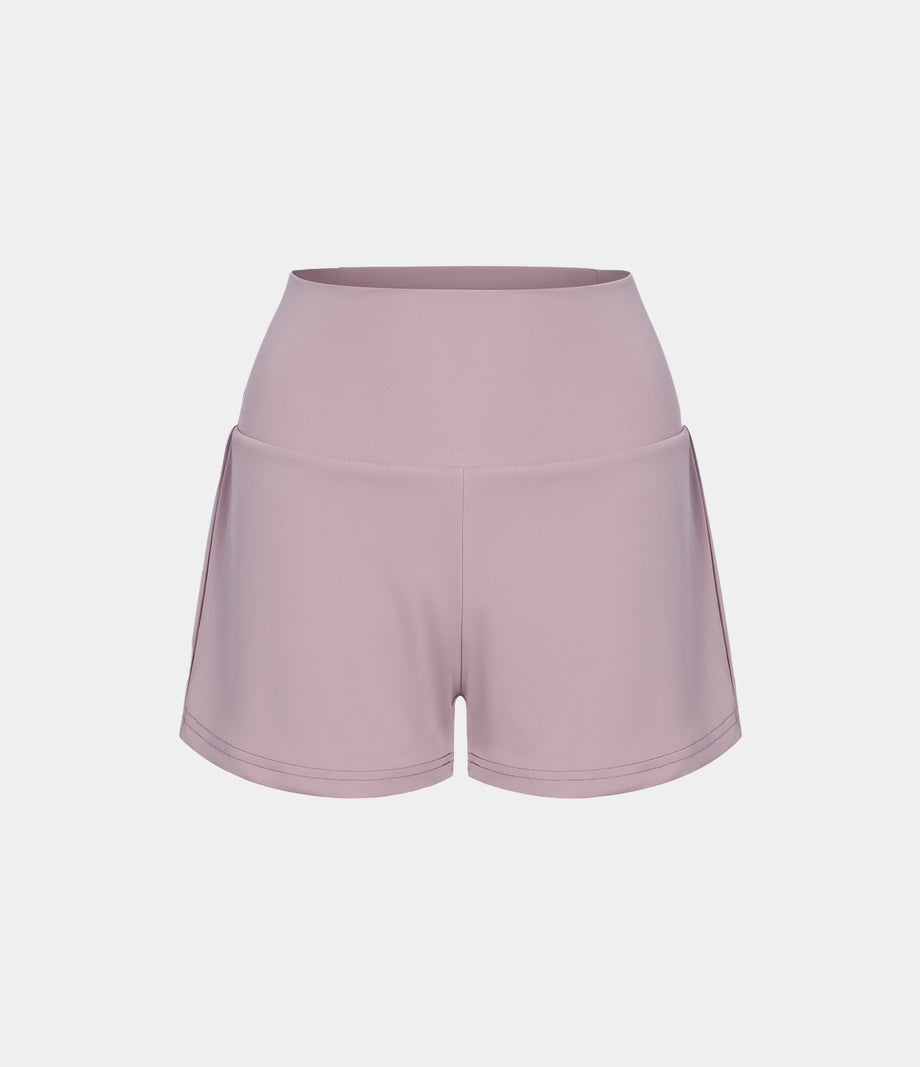 SoftlyZero™ Airy Super High Waisted 2-in-1 Cool Touch Yoga Shorts with Pockets - Pink Purple
