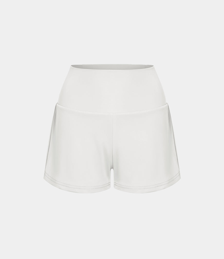 SoftlyZero™ Airy Super High Waisted 2-in-1 Cool Touch Yoga Shorts with Pockets - White