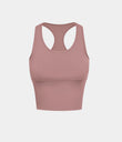 SoftlyZero™ Plush U Neck Racerback Cut Out Cropped Yoga Tank Top - Ash Rose