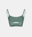 Double Straps Cropped Yoga Tank Top - Hedge Green