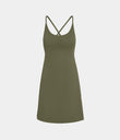 SoftlyZero™ Plush 2-in-1 Pocket Mini Active Dress DD-F Cups - Grass Grey Green