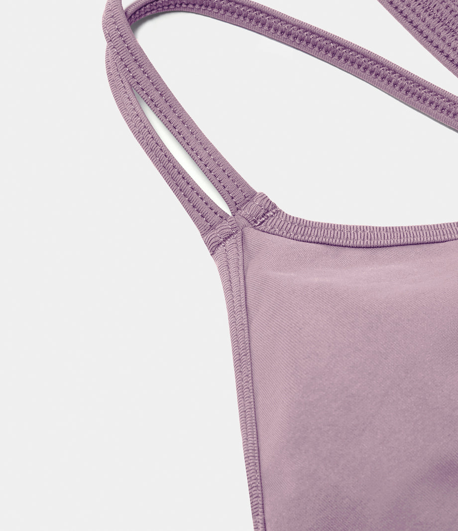 OneForm Seamless Flow Low Support Ruched Double Straps Sports Bra A-D Cups - Lilac Blush