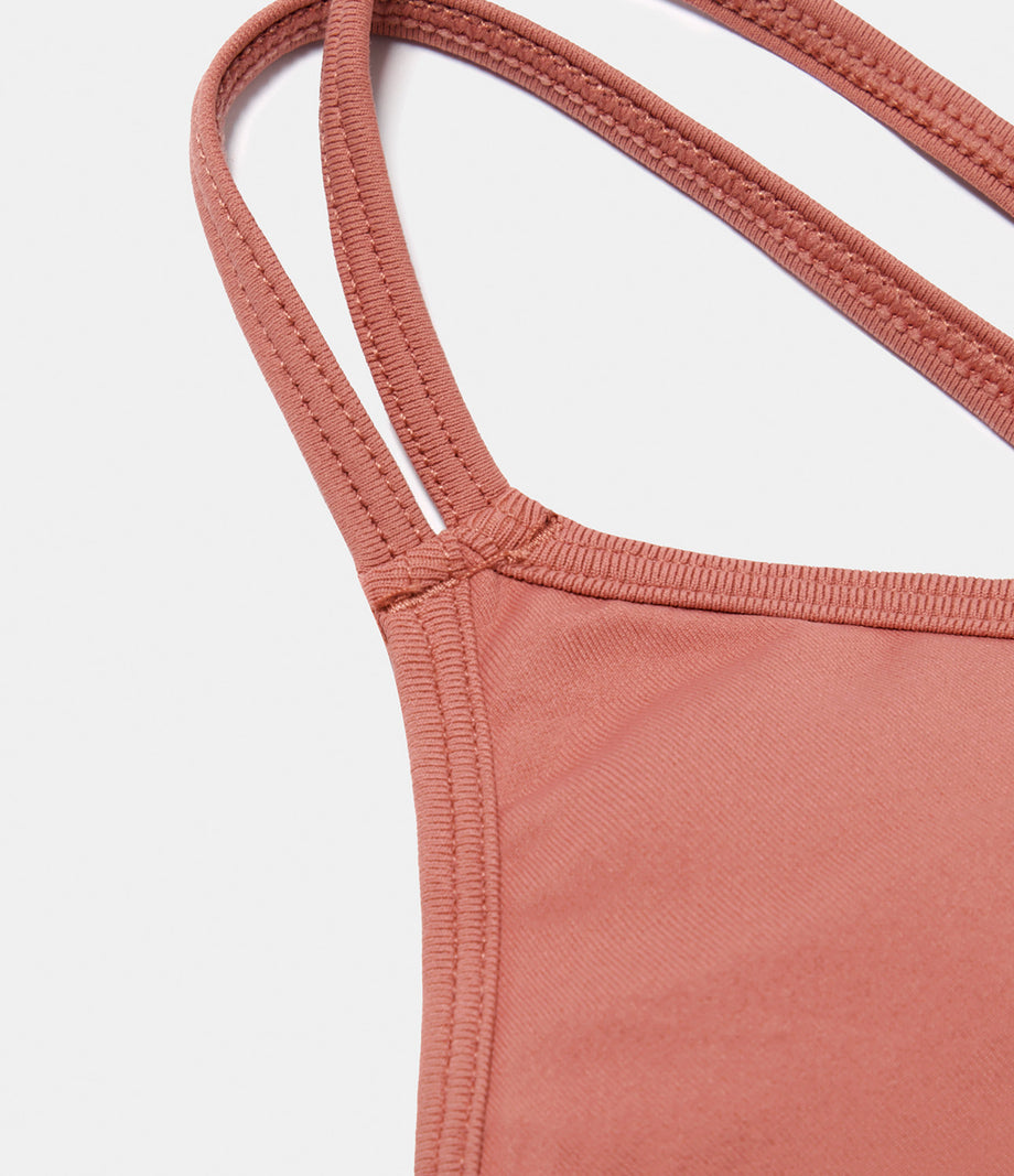 OneForm Seamless Flow Low Support Ruched Double Straps Sports Bra A-D Cups - Salmon