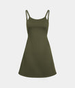 SoftlyZero™ Plush Double Straps 2-Piece Pocket Slip Dance Active Dress A-D Cups - Grass Grey Green